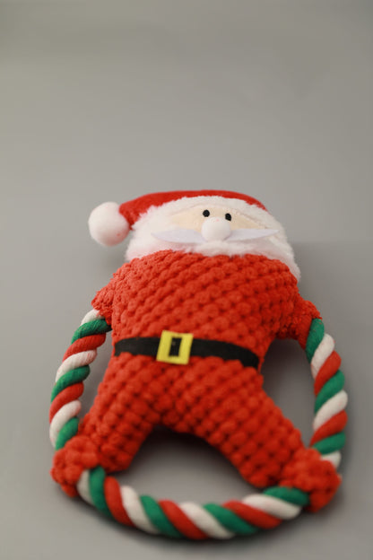 Santa Claus Christmas Ring Dog Toy
