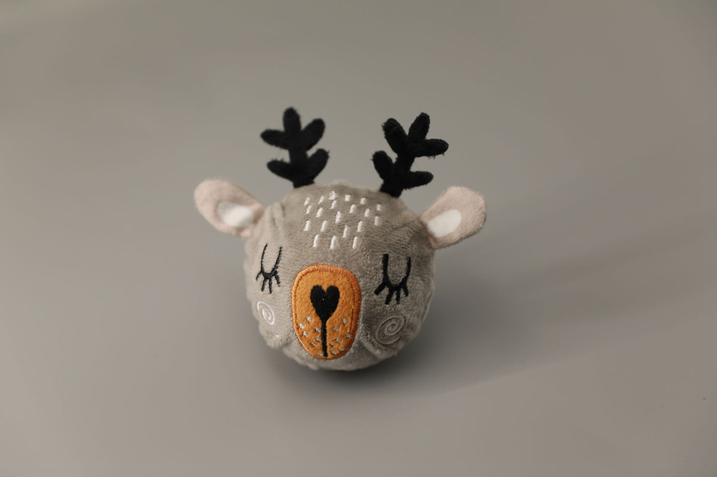 Knitted Cozy Reindeer Head Squeaky Toy