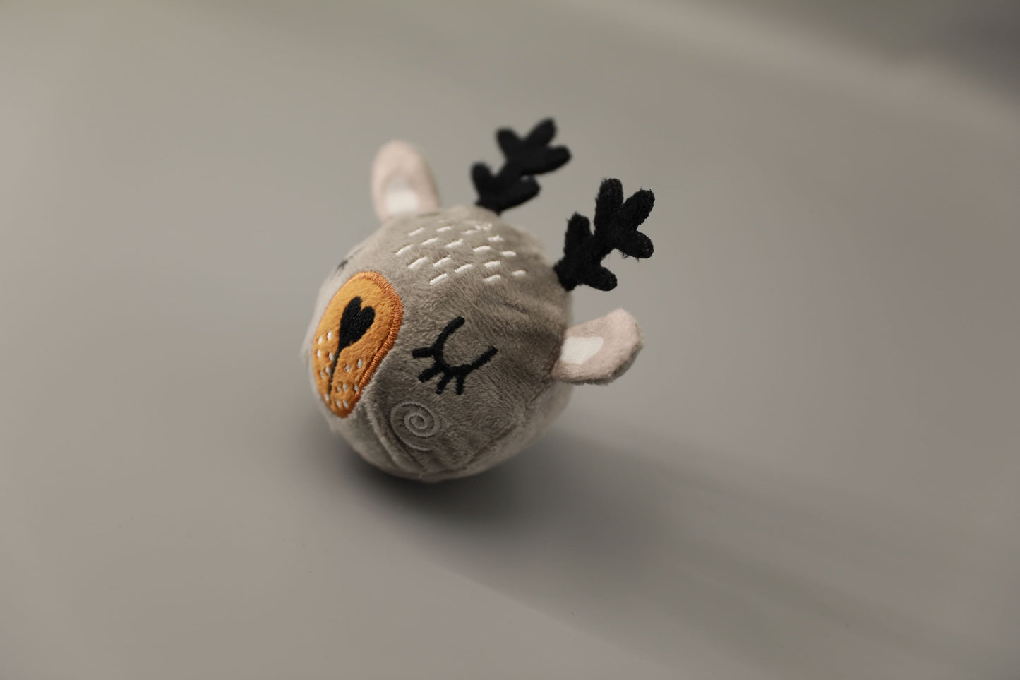 Knitted Cozy Reindeer Head Squeaky Toy