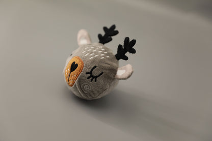 Knitted Cozy Reindeer Head Squeaky Toy